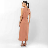 Vestido Midi Elegante Pêssego Jolie